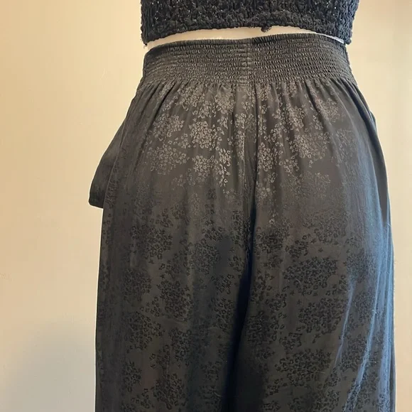 REBECCA TAYLOR High Elastic Back Waist Wide Leg Ankle Pant Crop Pant SILK 6 NWOT - Picture 11 of 15